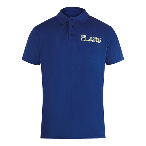 Cavalli Class Vibrant Floral Logo Iris Blue Polo Shirt TXT64L JD060 04551
